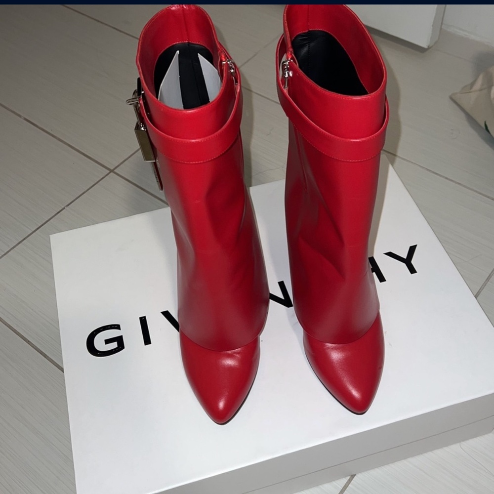 Red Givenchy Shark Boots